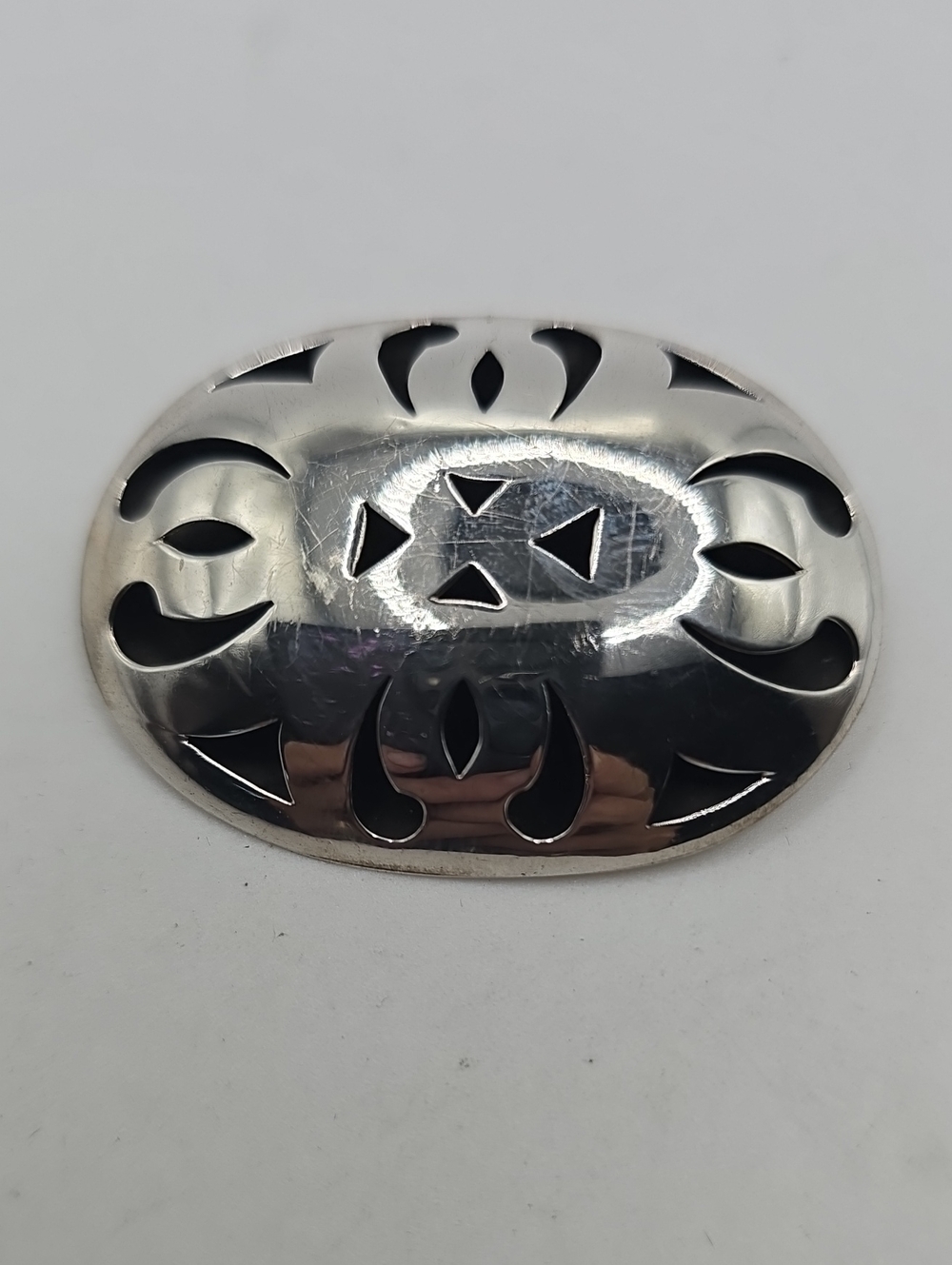 Vintage Taxco Mexican Sterling Silver Cutout Dome Brooch
